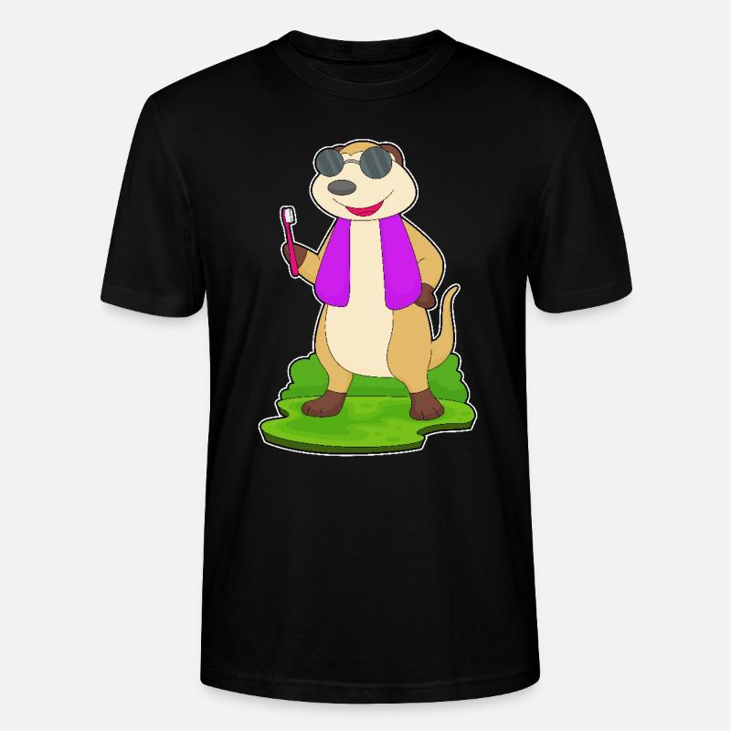 Brosse à dents Meerkat - T-shirt bio CRAFTER Stanley Stella Unisexe - noir