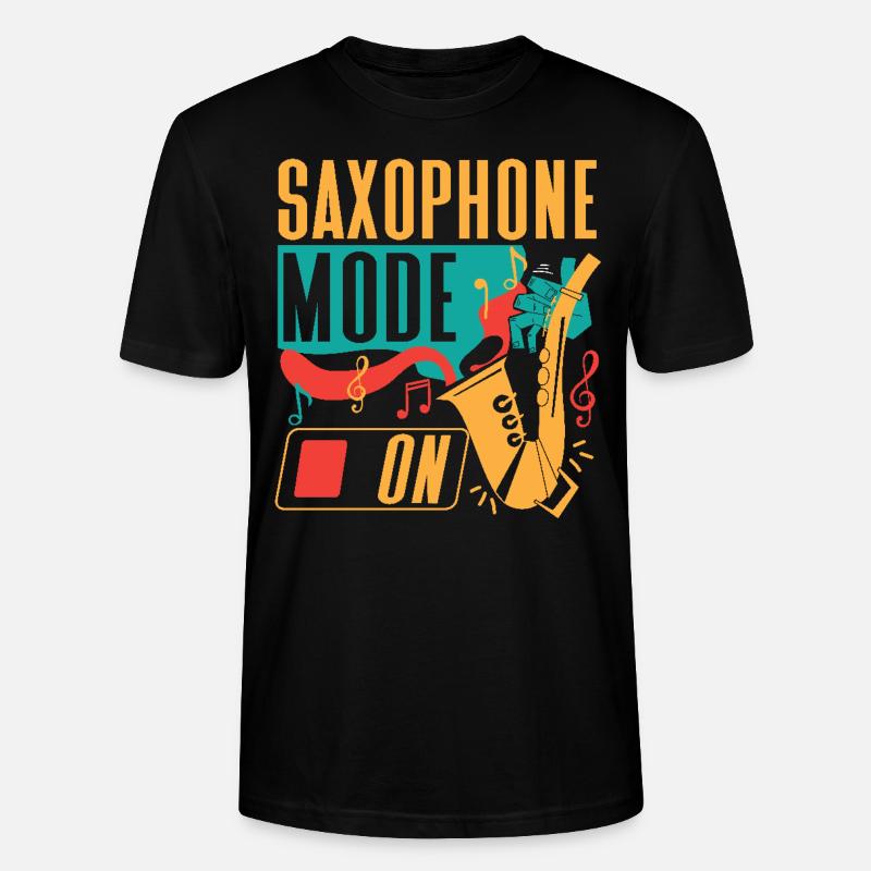 Saxophone Saxophone Mode On - Stanley/Stella Unisex Bio-T-Shirt CRAFTER - Schwarz