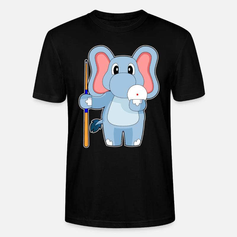 Elefant Billiard Queue - Stanley/Stella Unisex Bio-T-Shirt CRAFTER - Schwarz