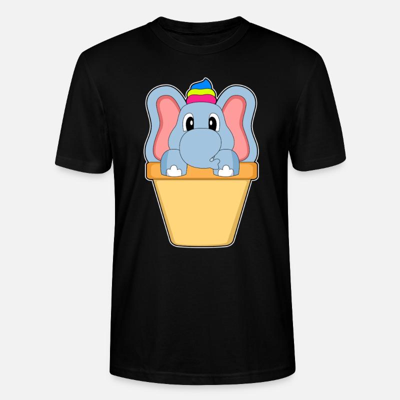 Glace à la gaufre d’éléphant - T-shirt bio CRAFTER Stanley Stella Unisexe - noir