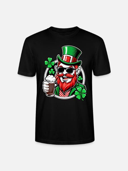 Leprechaun & Beer - Saint-Patrick - Irlande - T-shirt bio CRAFTER Stanley Stella Unisexe - noir
