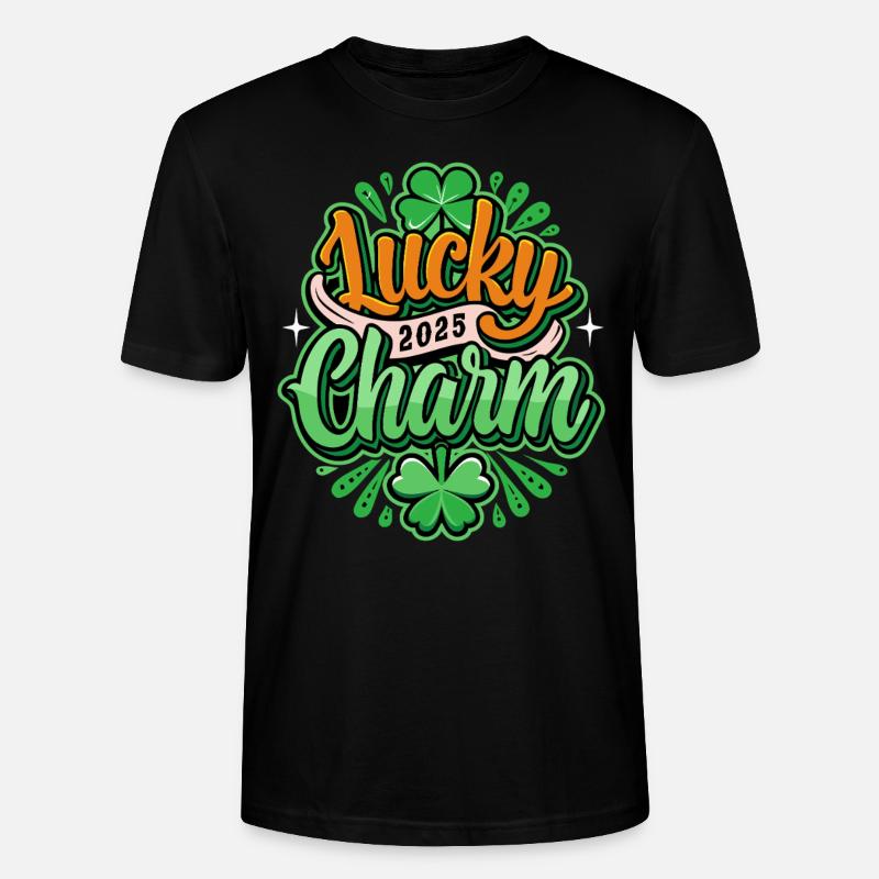 Porte-bonheur - Saint-Patrick - Irlande - T-shirt bio CRAFTER Stanley Stella Unisexe - noir