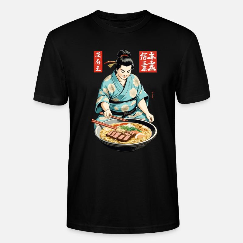 Japanisches Ramen Ukiyo-E Retro Ästhetik Art - Stanley/Stella Unisex Bio-T-Shirt CRAFTER - Schwarz
