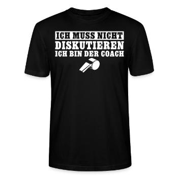 Fußballtrainer muss nicht diskutieren - Stanley/Stella Unisex Bio-T-Shirt CRAFTER - Schwarz - Vorne - Alina (178cm) & Michal (187cm)