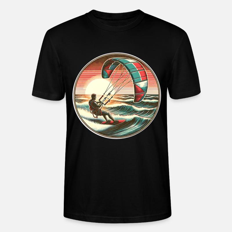 Kitesurf Kitesurfer Kiteboard - T-shirt bio CRAFTER Stanley Stella Unisexe - noir