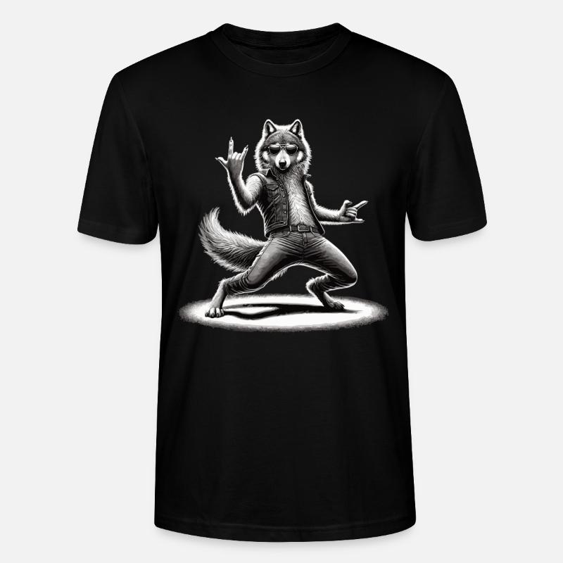 Rockiger Wolf – Cool & Wild - Stanley/Stella Unisex Bio-T-Shirt CRAFTER - Schwarz