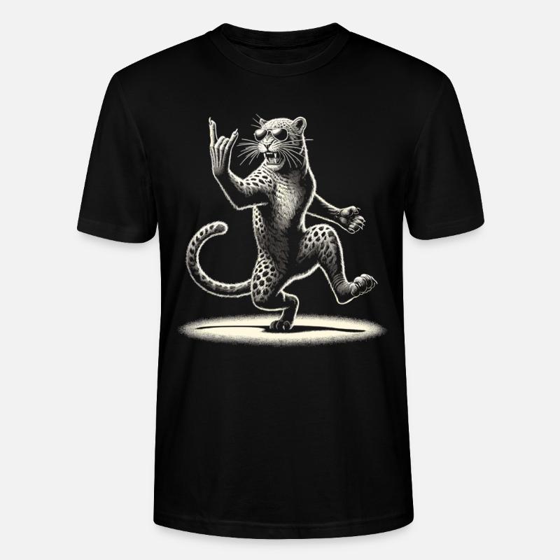 Rockiger Leopard – Wild & Laut - Stanley/Stella Unisex Bio-T-Shirt CRAFTER - Schwarz
