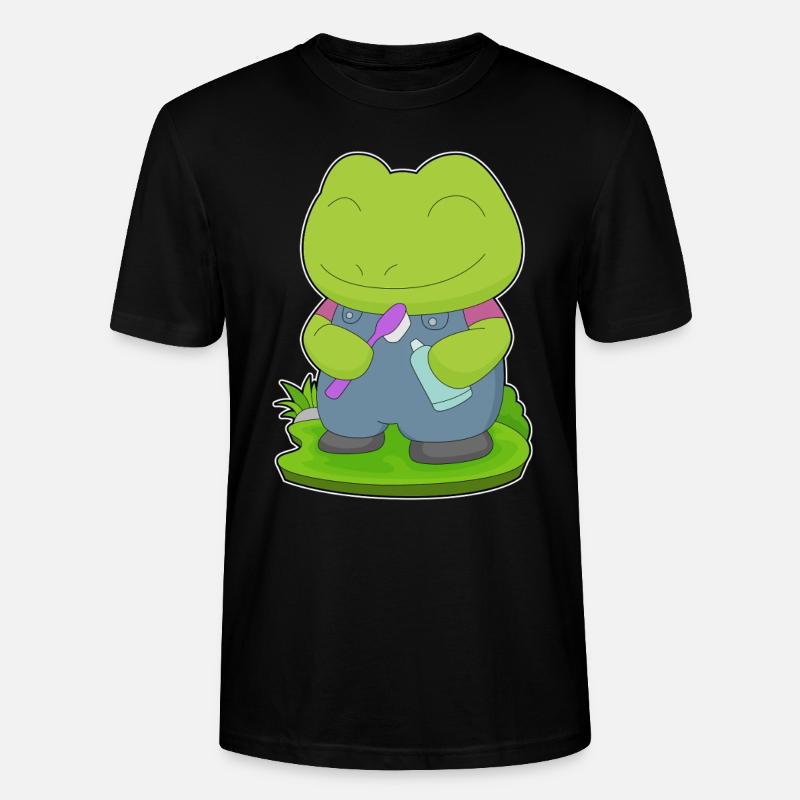 Brosse à dents Frog - T-shirt bio CRAFTER Stanley Stella Unisexe - noir