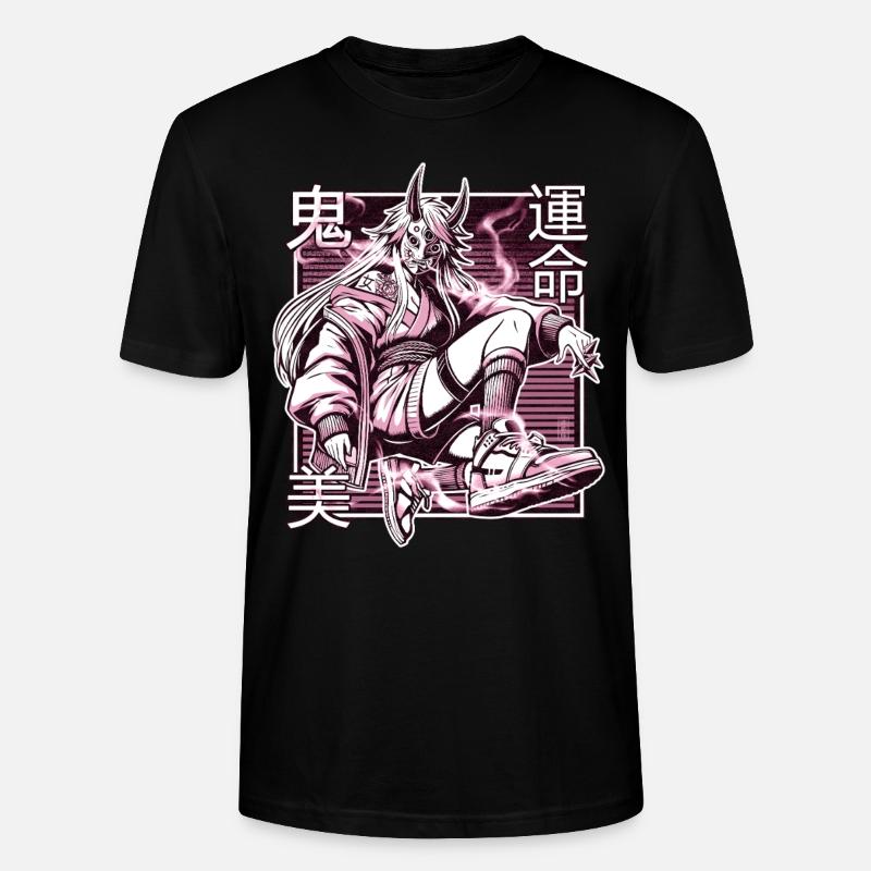 Rosa Kunoichi-Dämon - Stanley/Stella Unisex Bio-T-Shirt CRAFTER - Schwarz