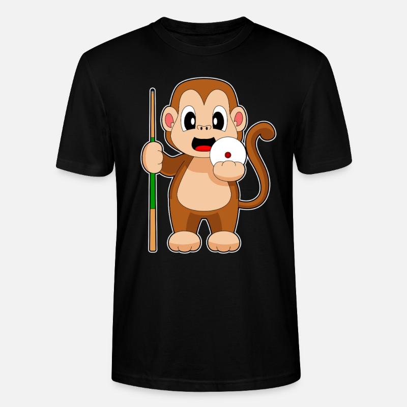 Queue de billard Monkey - T-shirt bio CRAFTER Stanley Stella Unisexe - noir
