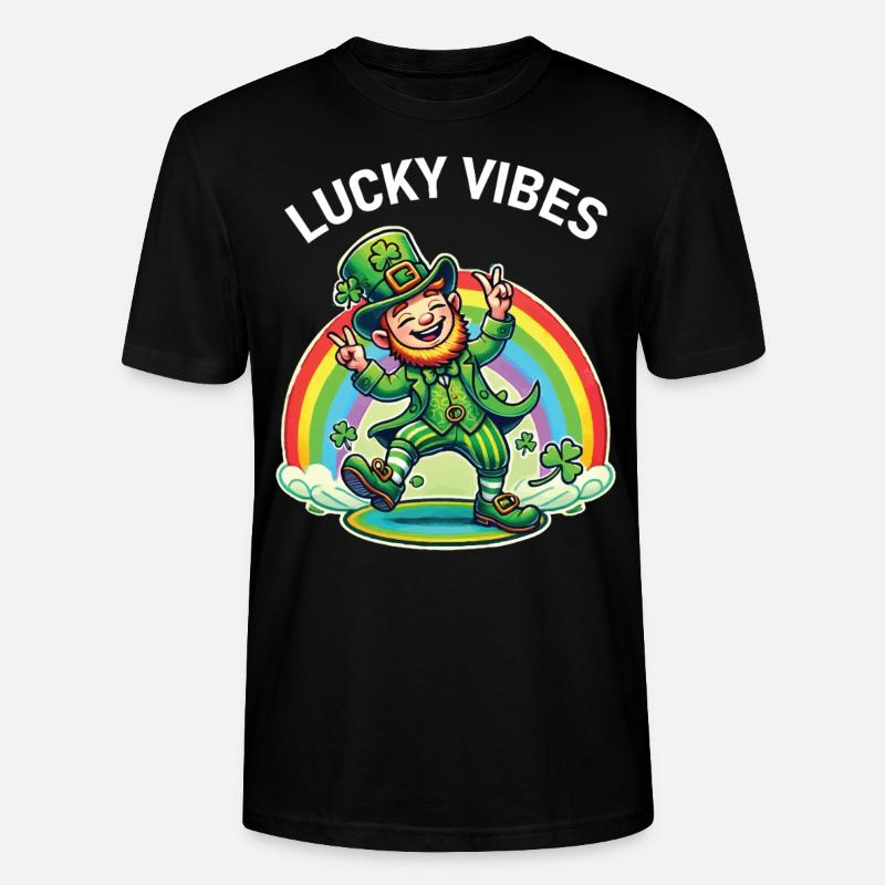 Joyeuses vibrations de la Saint-Patrick - T-shirt bio CRAFTER Stanley Stella Unisexe - noir