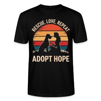 Chemise d’adoption de chien pour femme - T-shirt bio CRAFTER Stanley Stella Unisexe - noir - Devant - Alina (178cm) & Michal (187cm)