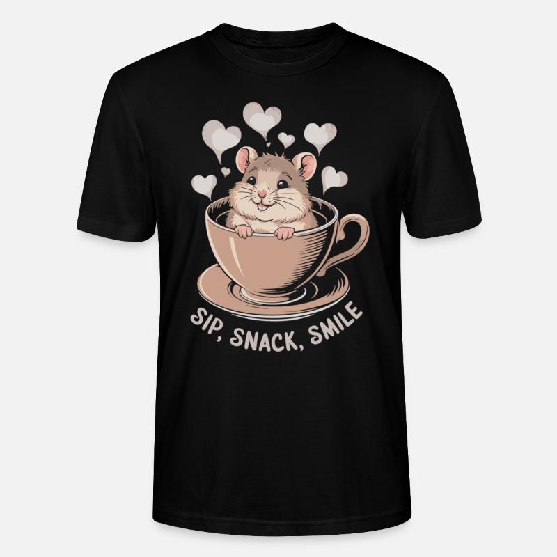Kaffeepause mit Maus - Stanley/Stella Unisex Bio-T-Shirt CRAFTER - Schwarz
