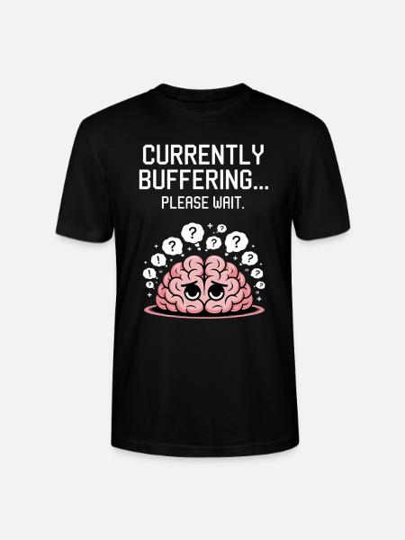 Funny Brain Thinking Saying - Stanley/Stella CRAFTER Unisex Organic T-Shirt - black