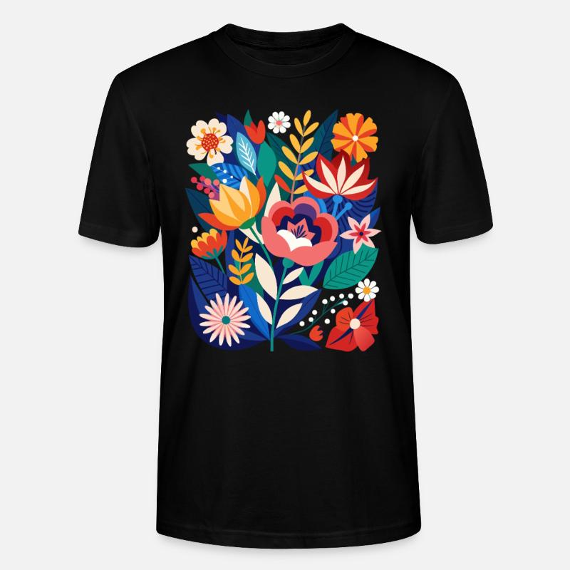 Fleurs - Printemps - Été - Fleurs - T-shirt bio CRAFTER Stanley Stella Unisexe - noir