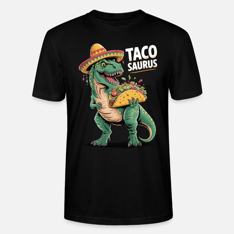 Taco trifft Dino - Stanley/Stella Unisex Bio-T-Shirt CRAFTER - Schwarz