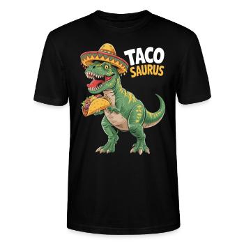 Tacosaurus Rex - Le Taco-Rex est en liberté - T-shirt bio CRAFTER Stanley Stella Unisexe - noir - Devant - Alina (178cm) & Michal (187cm)