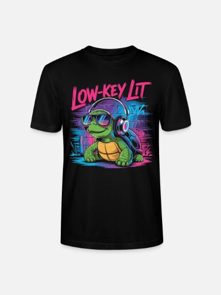 Low-Key Lit Turtle - Stanley/Stella CRAFTER Unisex Organic T-Shirt - black