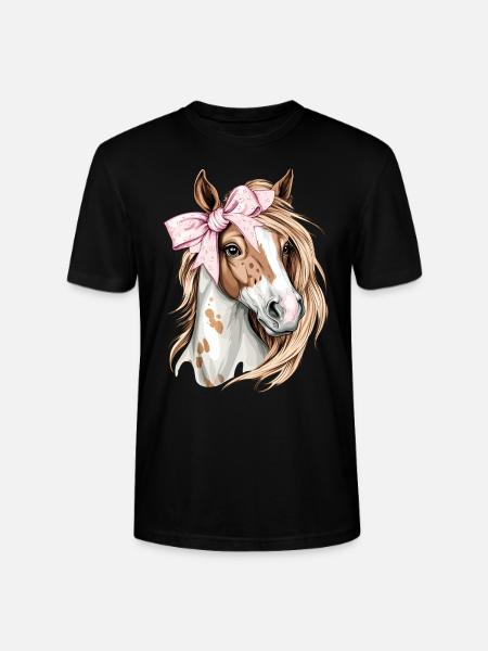 Coquette Bow Appaloosa Horse Girl Mom Pink - Stanley/Stella CRAFTER Unisex Organic T-Shirt - black