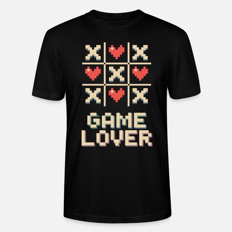 Pixel Heart Tic Tac Toe - T-shirt bio CRAFTER Stanley Stella Unisexe - noir