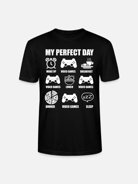 My perfect day - gamer - Stanley/Stella CRAFTER Unisex Organic T-Shirt - black