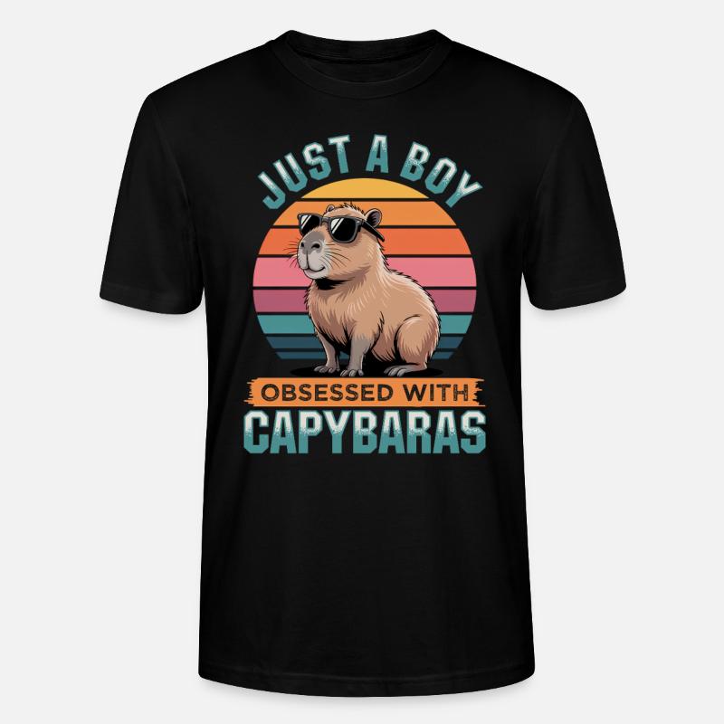 Funny Capybara - Stanley/Stella Unisex Bio-T-Shirt CRAFTER - Schwarz
