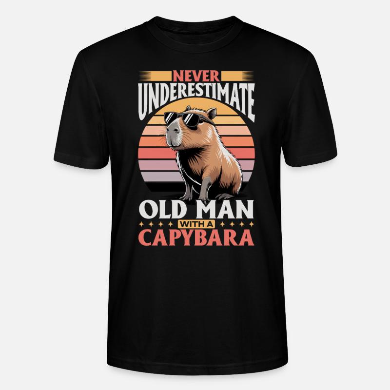 Funny Capybara - Stanley/Stella Unisex Bio-T-Shirt CRAFTER - Schwarz
