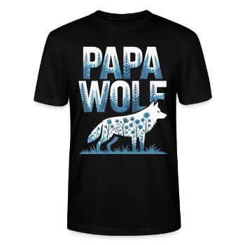 Un fort look de papa loup - T-shirt bio CRAFTER Stanley Stella Unisexe - noir - Devant - Alina (178cm) & Michal (187cm)