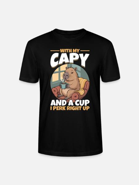 Capybara Coffee - Stanley/Stella Unisex Bio-T-Shirt CRAFTER - Schwarz