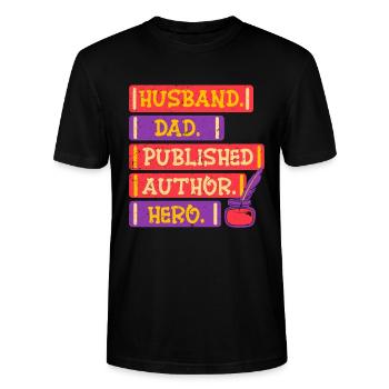 Author Authors Father - Stanley/Stella CRAFTER Unisex Organic T-Shirt - black - Front - Alina (178cm) & Michal (187cm)
