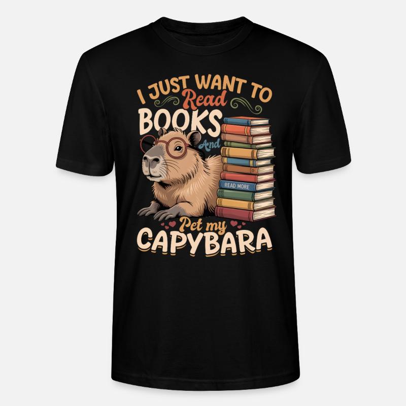 Livres de lecture Capybara - T-shirt bio CRAFTER Stanley Stella Unisexe - noir