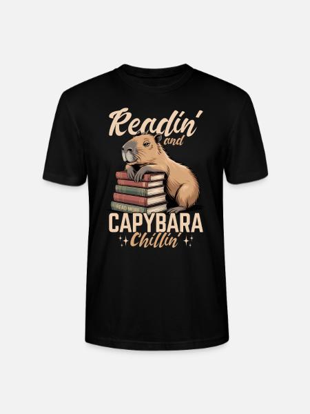 Livres de lecture Capybara - T-shirt bio CRAFTER Stanley Stella Unisexe - noir