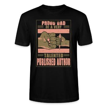 Autor Autoren Dad Vater - Stanley/Stella Unisex Bio-T-Shirt CRAFTER - Schwarz - Vorne - Alina (178cm) & Michal (187cm)