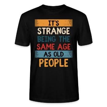 Geburtstag Humor Älter Werden Altern - Stanley/Stella Unisex Bio-T-Shirt CRAFTER - Schwarz - Vorne - Alina (178cm) & Michal (187cm)
