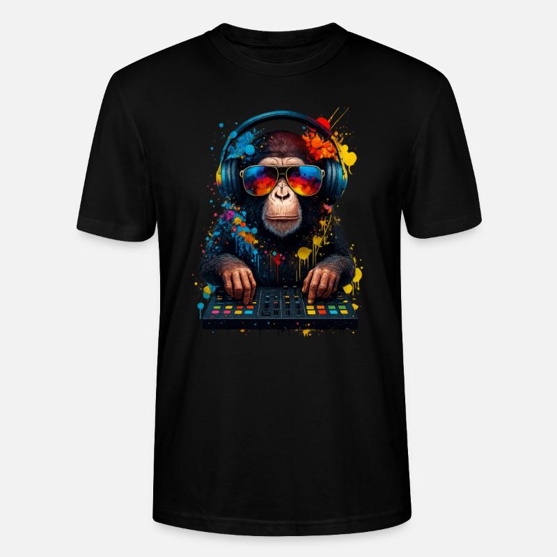 Rave DJ Affe - Stanley/Stella Unisex Bio-T-Shirt CRAFTER - Schwarz