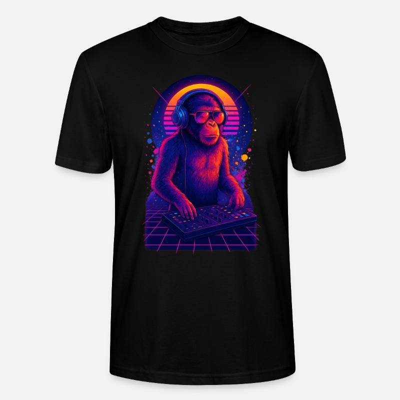 Rave DJ Affe - Stanley/Stella Unisex Bio-T-Shirt CRAFTER - Schwarz