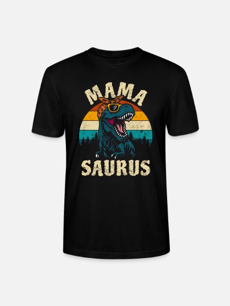 Mama Saurus - T-Rex - Tyrannosaurus - Gift - Stanley/Stella CRAFTER Unisex Organic T-Shirt - black