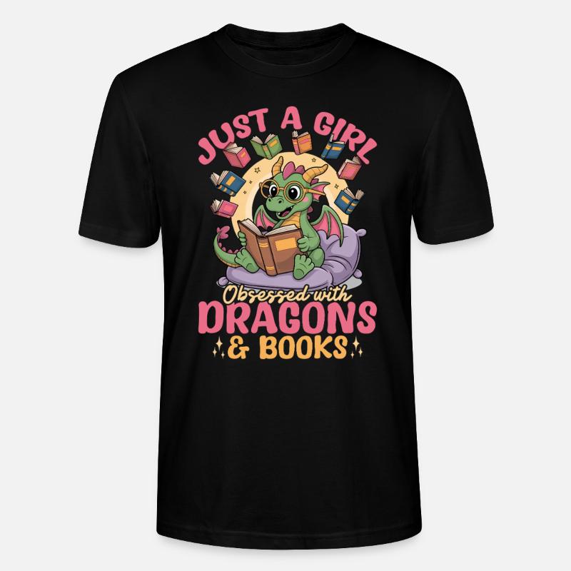 Fantasy Book reading Mythical Creatures - Stanley/Stella Unisex Bio-T-Shirt CRAFTER - Schwarz