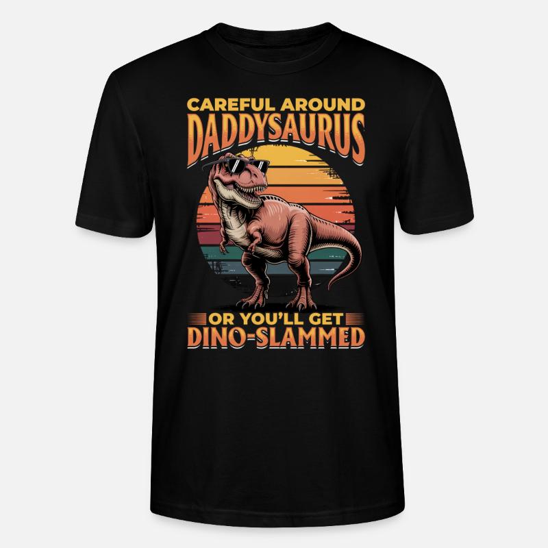 Dinosaur T-Rex Daddysaurus - Stanley/Stella Unisex Bio-T-Shirt CRAFTER - Schwarz