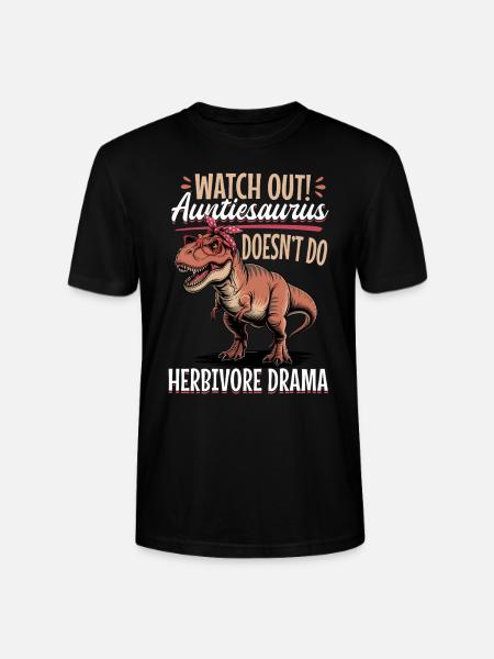 Dinosaur T-Rex Auntiesaurus - Stanley/Stella Unisex Bio-T-Shirt CRAFTER - Schwarz