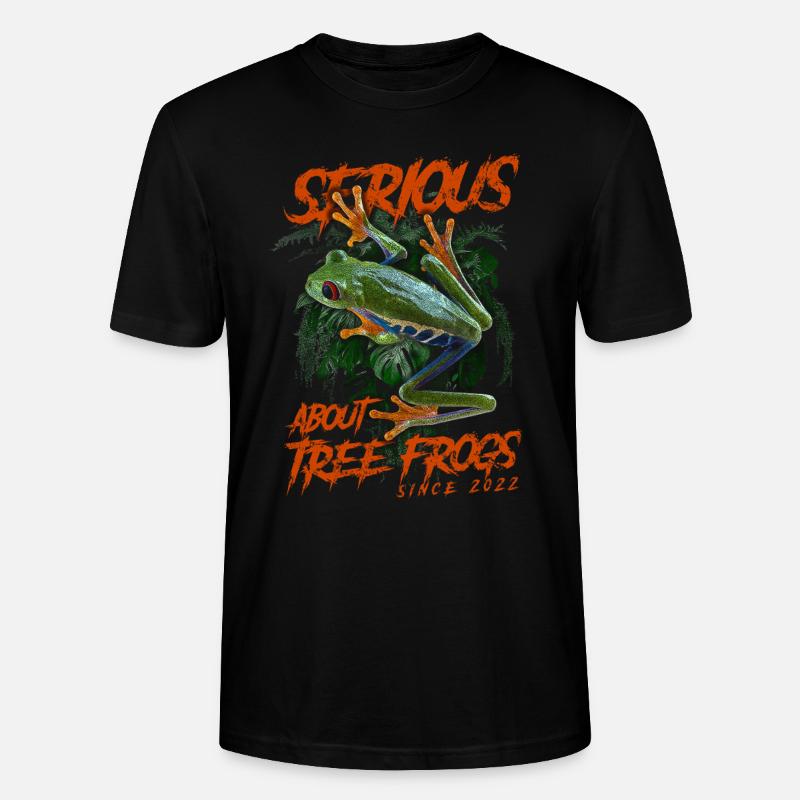 Ernsthaft über Rotaugenlaubfrösche seit 2022 - Stanley/Stella Unisex Bio-T-Shirt CRAFTER - Schwarz