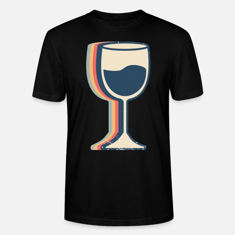 Weintrinkender Trinker Retro Line Art - Stanley/Stella Unisex Bio-T-Shirt CRAFTER - Schwarz