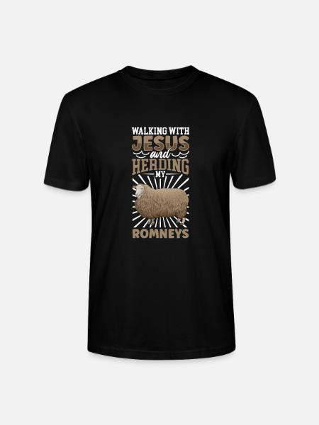 Jesus und Schaf - Romney-Schaf - Stanley/Stella Unisex Bio-T-Shirt CRAFTER - Schwarz