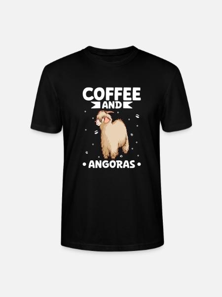 Kaffee und Angoraziege - Stanley/Stella Unisex Bio-T-Shirt CRAFTER - Schwarz