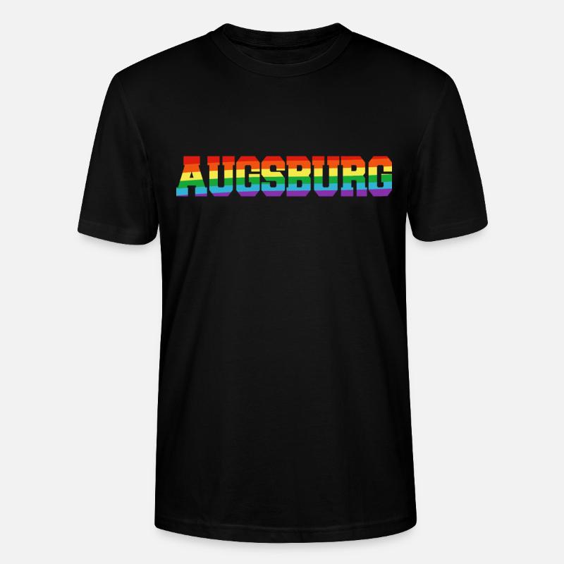 Augsburg Regenbogenfahne - Stanley/Stella Unisex Bio-T-Shirt CRAFTER - Schwarz