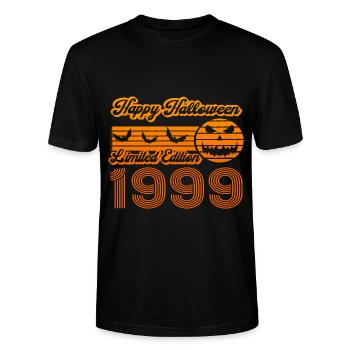 Halloween Kürbis Geburtstag Baujahr 1999 Vintage - Stanley/Stella Unisex Bio-T-Shirt CRAFTER - Schwarz - Vorne - Alina (178cm) & Michal (187cm)