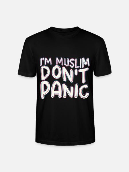 Je suis musulman Ne paniquez pas / Islam, Coran, Mosquée - T-shirt bio CRAFTER Stanley Stella Unisexe - noir