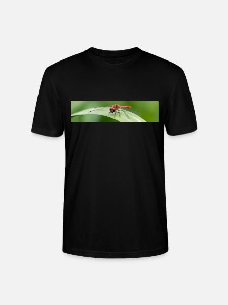 Libelle auf Grashalm - Stanley/Stella Unisex Bio-T-Shirt CRAFTER - Schwarz