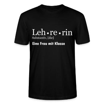 Lehrerin eine Frau mit Klasse - Stanley/Stella Unisex Bio-T-Shirt CRAFTER - Schwarz - Vorne - Alina (178cm) & Michal (187cm)