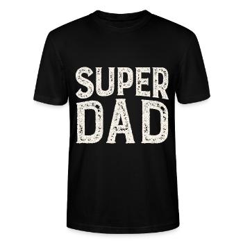 Super Dad - Stanley/Stella CRAFTER Unisex Organic T-Shirt - black - Front - Alina (178cm) & Michal (187cm)